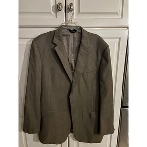 Jos. A. Bank Signature Collection Mens 46L Brown Pinstripe 100% Wool Blazer Coat